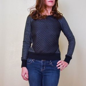 4/$25 MOSSIMO Black Quilted Colorblock Sweater